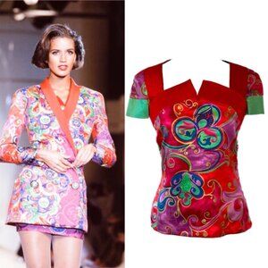 atelier versace 1990 1991 vintage silk blouse